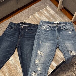 Women's Distressed Blue Skinny Jeans